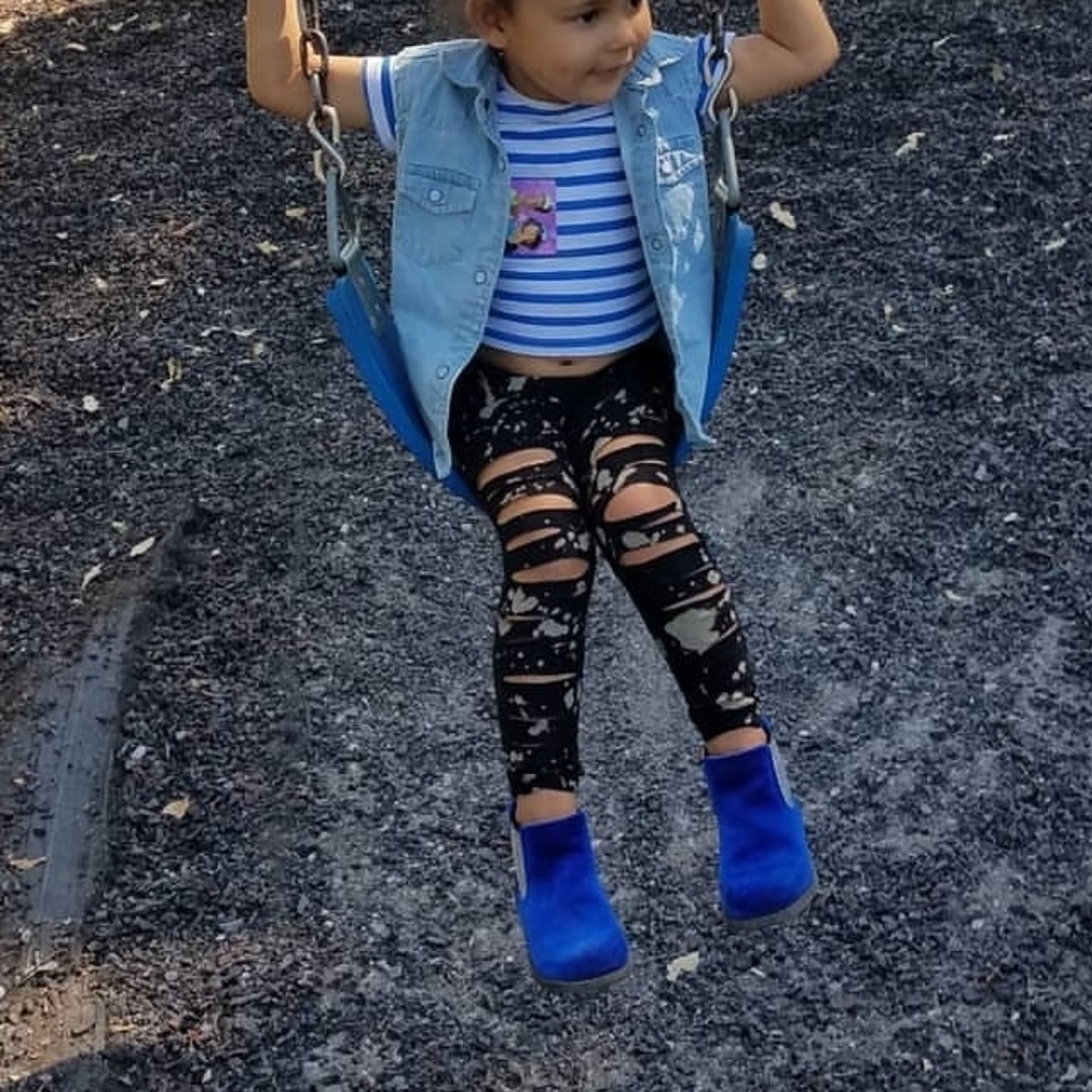 Handmade distressed leggings